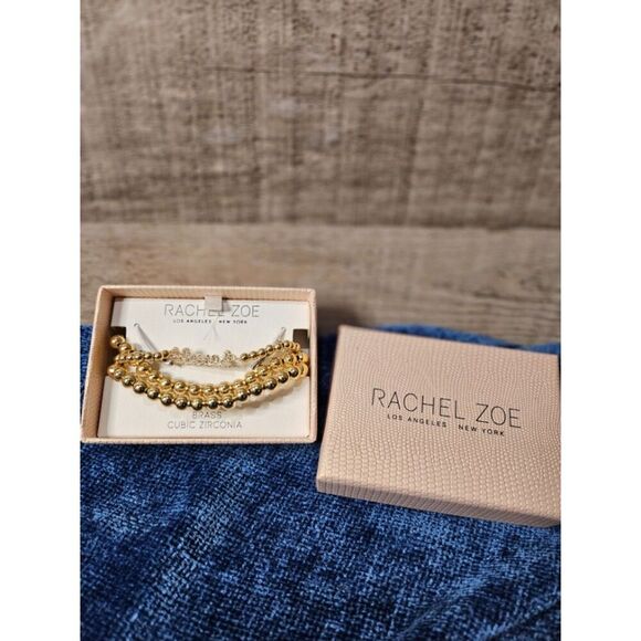 NEW Rachel Zoe Blessed Bracelets Gold Brass Set - Picture 2 of 4